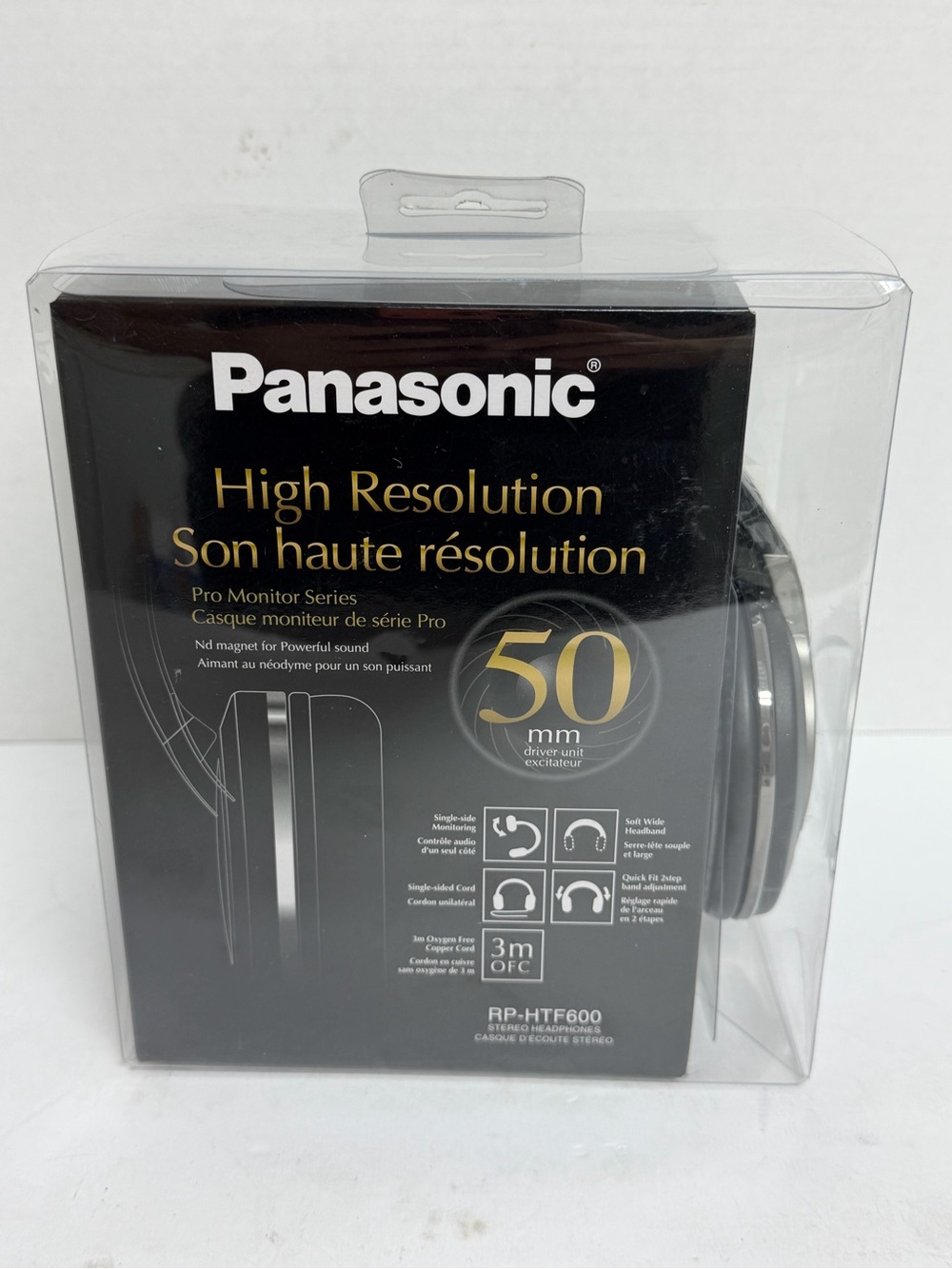 Panasonic RP-HTF600 Closed Back Wired Over Ear Stereo Monitor Headphones - NEW